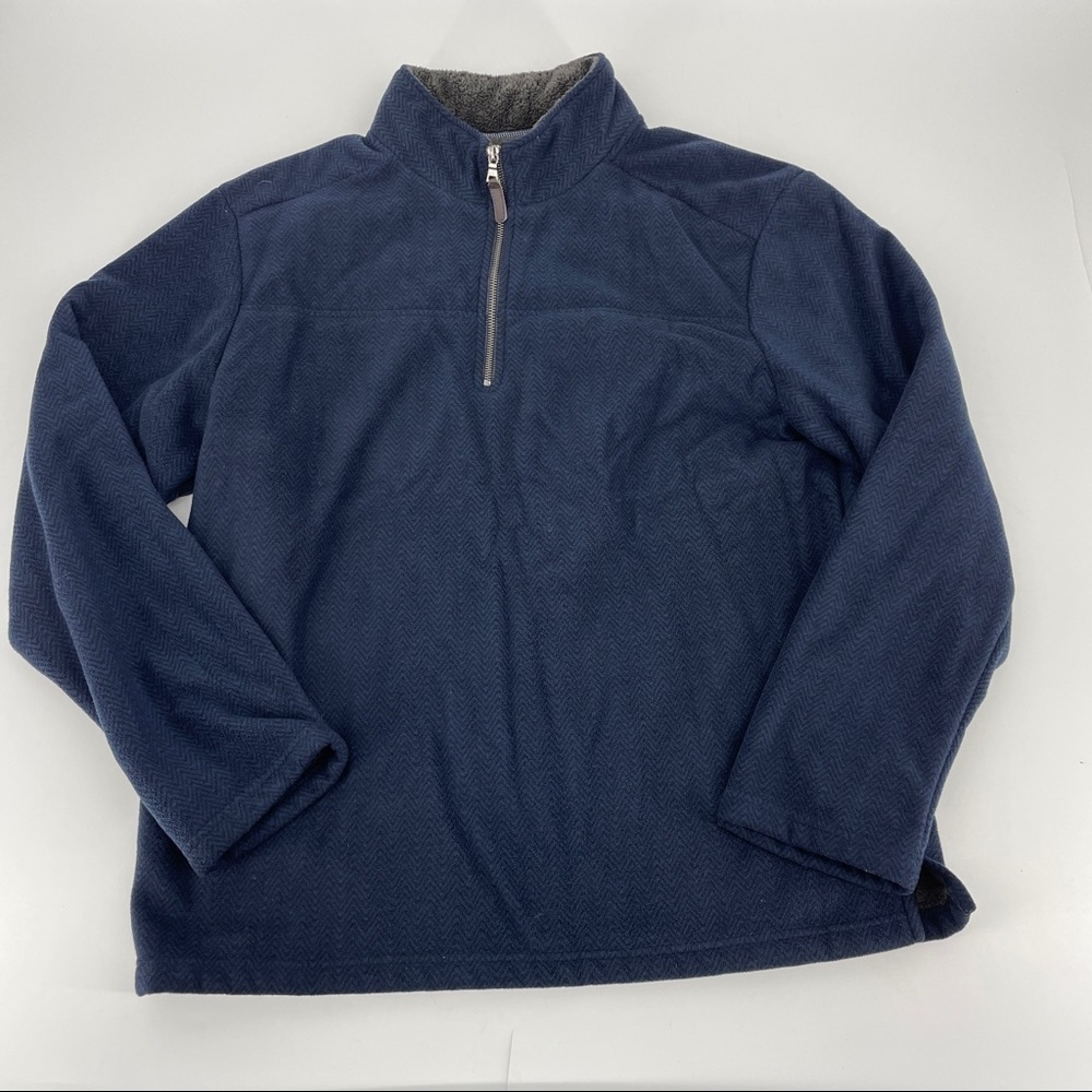 London Fog Collection Fleece Sherpa Lined Pullover Mens Jacket 1/4 Zip 2XL